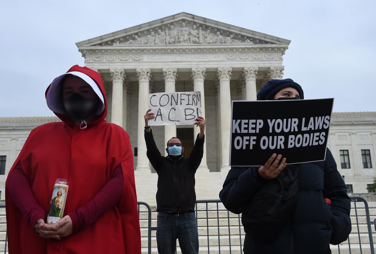 In the United States, 12 states have trigger laws that would almost immediately ban abortions if Roe v Wade was overturned (AFP via Getty Images)