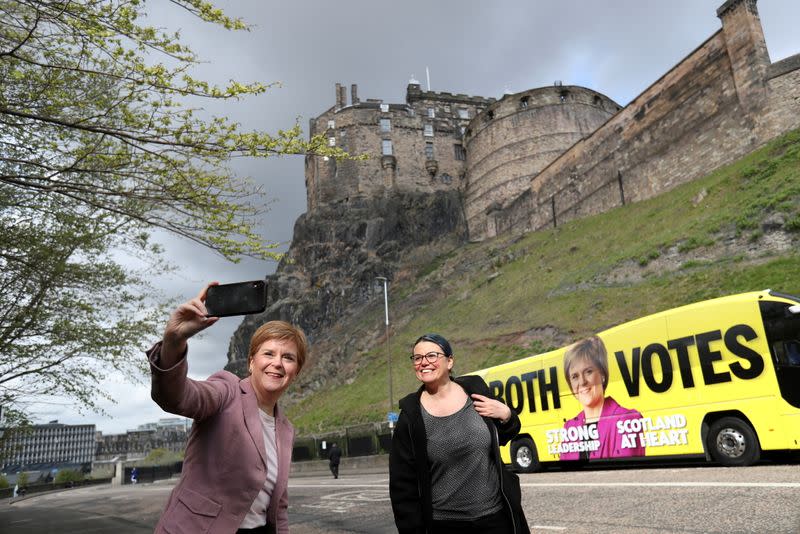 FILE PHOTO: Nicola Sturgeon campaigns in Edinburgh