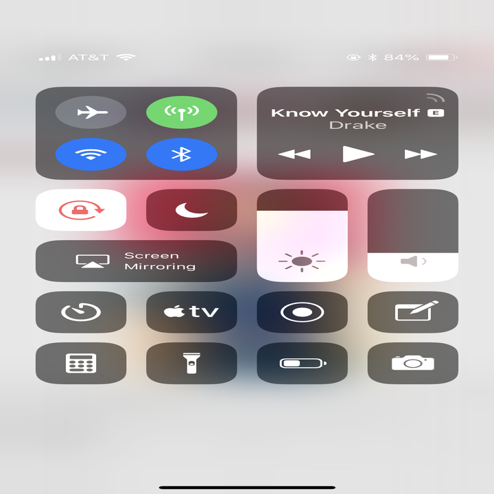 Control Center screen