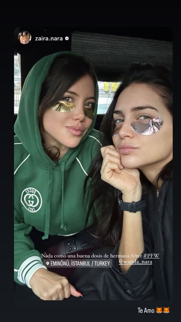 Wanda y Zaira Nara compartieron una rutina de skincare (Foto: Instagram/@wanda_nara)