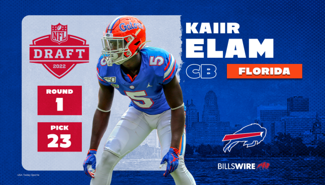 Buffalo Bills select cornerback Kaiir Elam in first round at No. 23