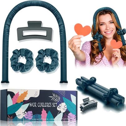 You've probably seen heatless curling rods like this all over your TikTok FYP, and now you can get this one for 43% off! It'll get to work while you sleep, so you can have gorgeous waves with no effort.