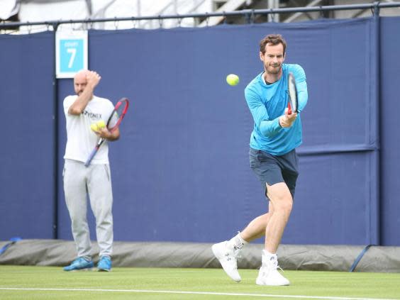 Andy Murray in training ahead of the Fever-Tree Championships (Getty)