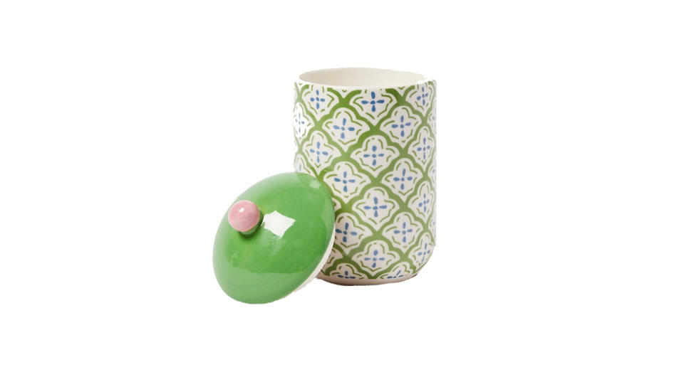 This floral scented candle has a chic ceramic case.