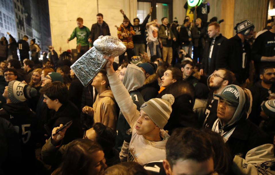 Eagles fans celebrate in the streets