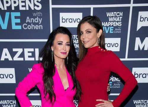 WATCH WHAT HAPPENS LIVE WITH ANDY COHEN -- Episode 15021 -- Pictured: (l-r) Kyle Richards, Bethenny Frankel -- (Photo by: Charles Sykes/Bravo)