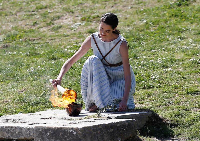 Lighting ceremony of the Olympic flame for Tokyo 2020