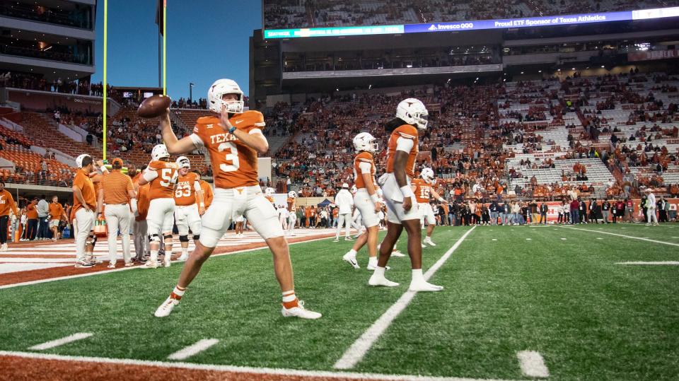 Quarterback Quinn Ewers has 22 career starts with Texas over the past two seasons and announced Thursday that he'll return for a third year as the Longhorns move to the SEC.