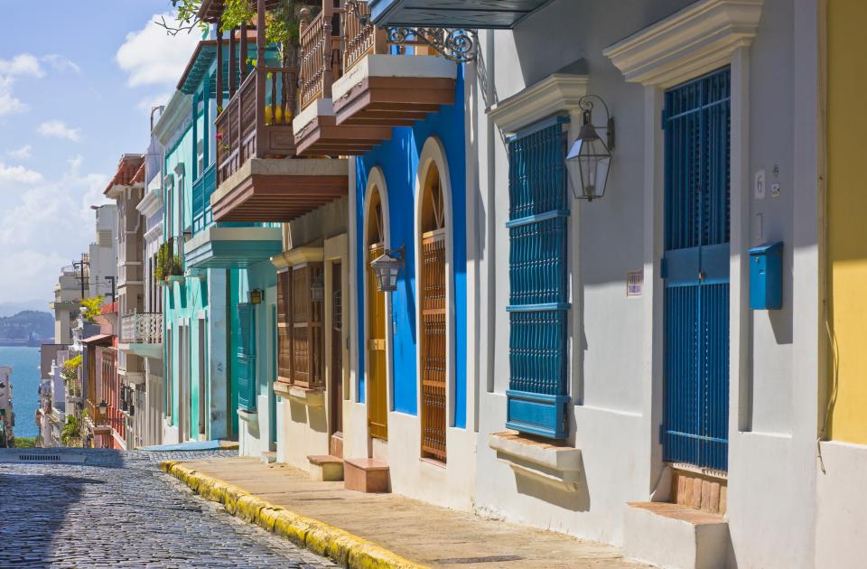 <h1 class="title">Calle San Justo (San Justo Street), Old San Juan, Puerto Rico.</h1><cite class="credit">Photo: Getty Images/David Madison</cite>