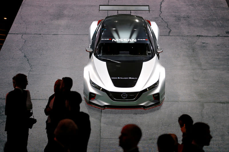 FILE PHOTO: The new Nissan Nismo is displayed at the 89th Geneva International Motor Show in Geneva, Switzerland March 5, 2019. REUTERS/Pierre Albouy/File Photo