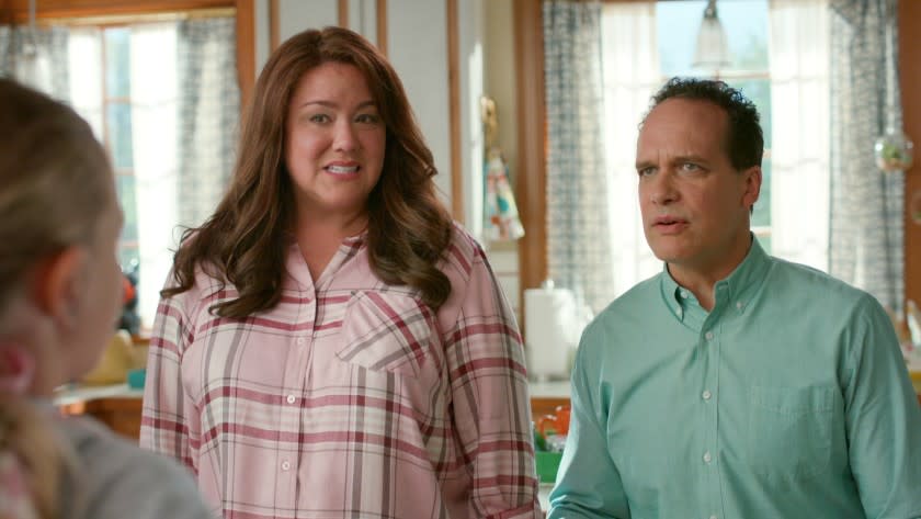 American Housewife -- ABC TV Series, AMERICAN HOUSEWIFE - "Graduation" - Katie goes to great lengths to appease Principal Ablin (Jerry Lambert) in order to ensure Taylor graduates high school. Meanwhile, Greg finishes ghost writing the final chapter of Lonnie's (Matt Shively) book. And while Oliver is devastated to learn Cooper's (Logan Pepper) family will be moving out of Westport, Anna-Kat tells Franklin (Evan O'Toole) she is ready to venture outside her comfort zone and plans to attend sleep-away camp during summer break on the season premiere "American Housewife," WEDNESDAY, OCT. 28 (8:30-9:00 p.m. EDT), on ABC. (ABC) KATY MIXON, DIEDRICH BADER Katy Mixon and Diedrich Bader in "American Housewife" on ABC.