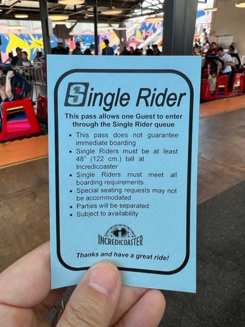 Single rider lanes help guests save time in line but split them up from the rest of their party.