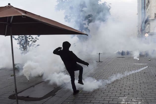 <p>La manifestation en hommage à Steve Maia Caniço a Nantes.</p>