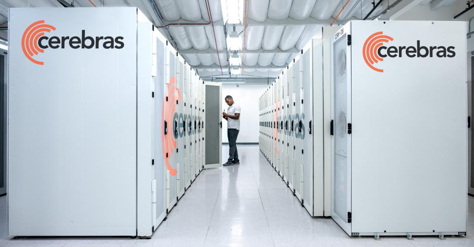 FILE PHOTO: Startup Cerebras System's new AI supercomputer Andromeda is seen at a data center in Santa Clara, California, U.S. October 2022.  Rebecca Lewington/Cerebras Systems/Handout via REUTERS/File Photo