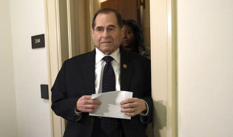 Rep. Jerry Nadler talks with reporters after meeting with former Acting Attorney General Matthew Whitaker on March 13. (Photo: Susan Walsh/AP)