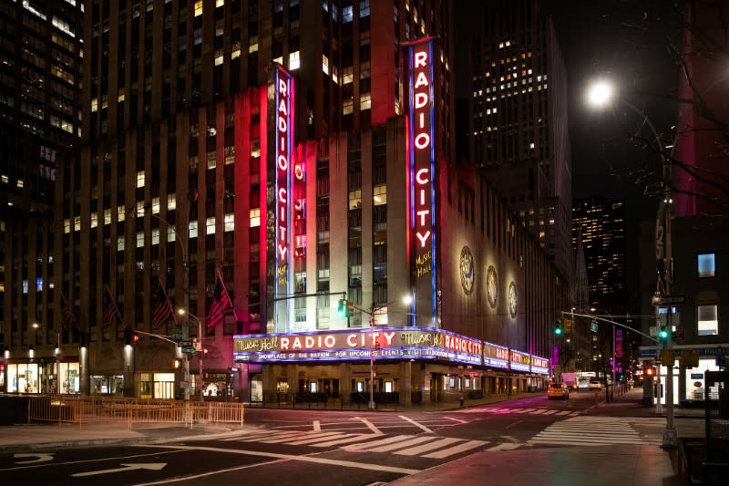 An empty Radio City is seen following the outbreak of the coronavirus disease (COVID-19), in New York City