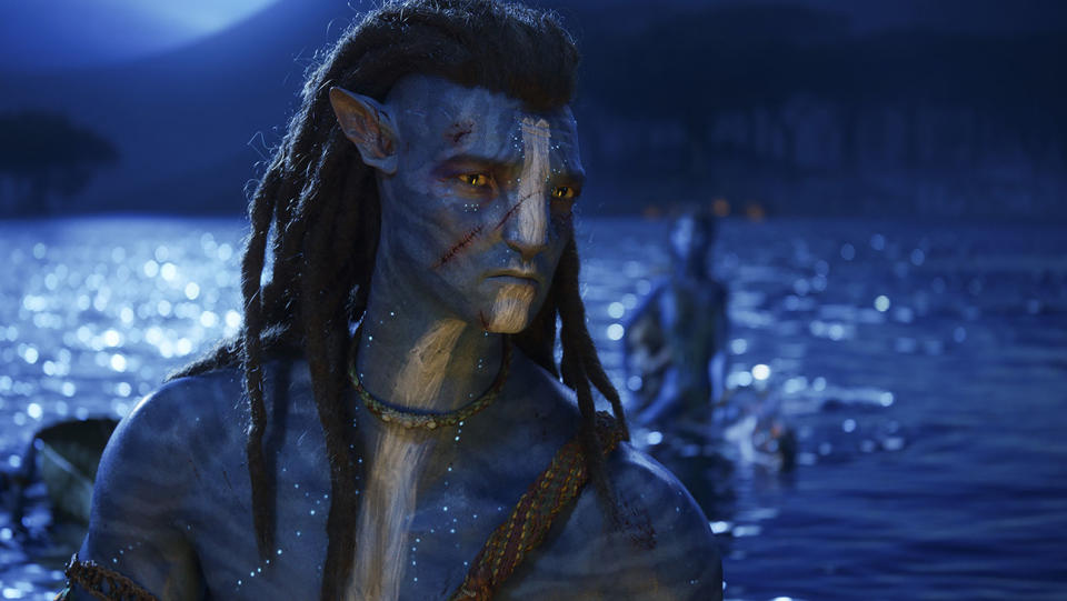 Jake Sully in 20th Century Studios' AVATAR: THE WAY OF WATER. Photo courtesy of 20th Century Studios. Â© 2022 20th Century Studios. All Rights Reserved.