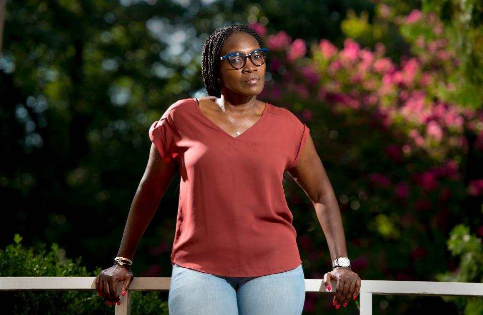 Wanda Cooper-Jones, the mother of Ahmaud Arbery who was killed in Brunswick, Ga. last February, has since become a leader in the protests for Black Lives Matter. Photographed at Pendleton King Park in Augusta, Ga., Monday morning July 20, 2020. [MICHAEL HOLAHAN/THE AUGUSTA CHRONICLE]