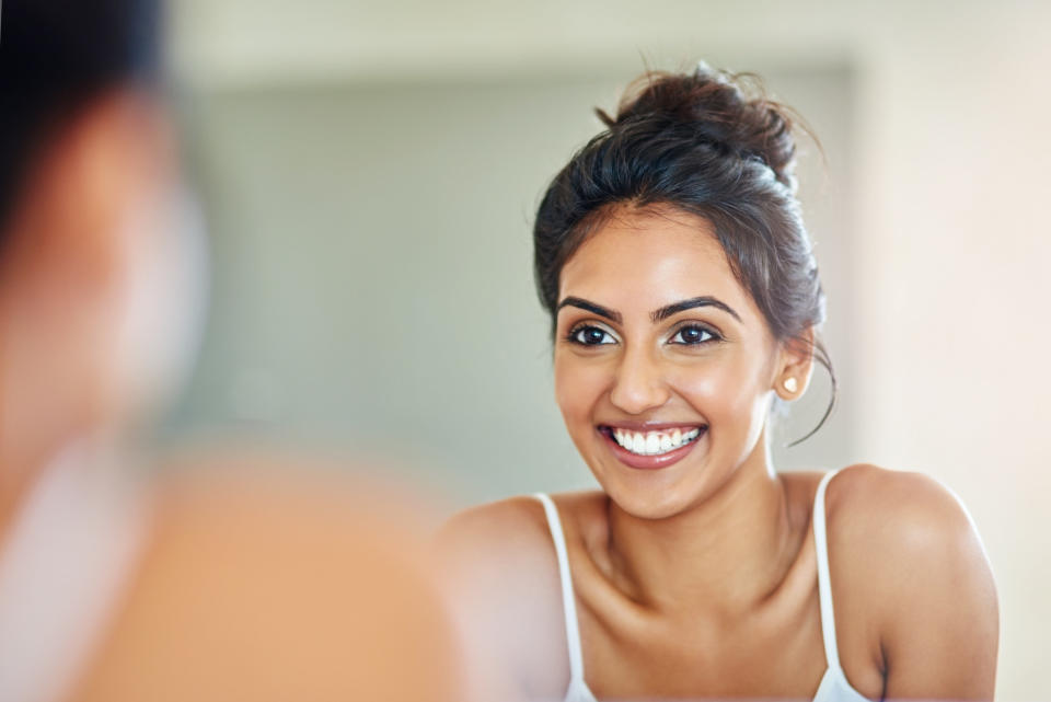 woman smiling