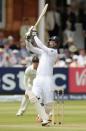 Cricket - England v New Zealand - Investec Test Series First Test - Lord’s - 22/5/15 England's James Anderson hits a four Action Images via Reuters / Philip Brown Livepic