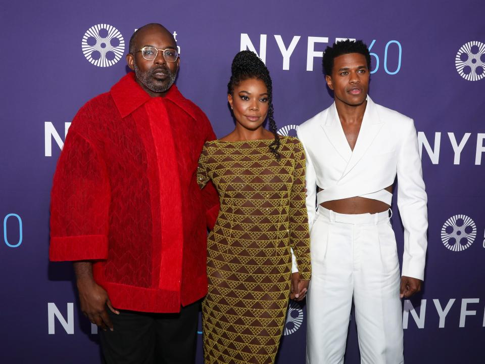 Director Elegance Bratton, from left, and actors Gabrielle Union and Jeremy Pope attend the premiere for "The Inspection," at Alice Tully Hall during the 60th New York Film Festival, Friday, Oct. 14, 2022, in New York. (Photo by Andy Kropa/Invision/AP) ORG XMIT: NYAK105