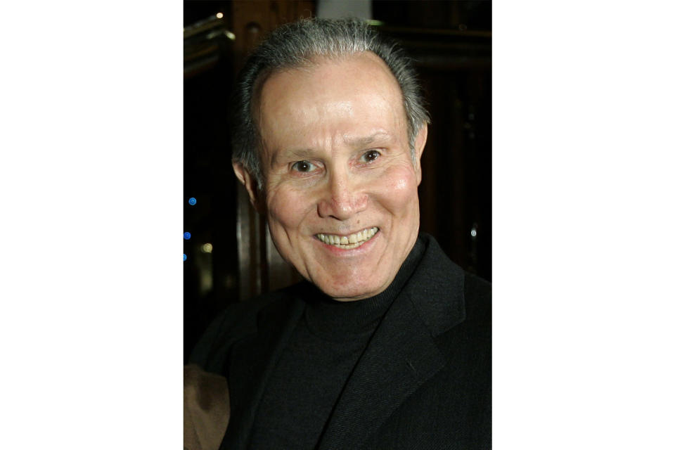 FILE - Actor Henry Silva is photographed during fellow actor Ernest Borgnine's 90th birthday party at a restaurant in Los Angeles, on Jan. 24, 2007. Silva, a prolific character actor best known for playing villains and tough guys in “The Manchurian Candidate,” “Ocean's Eleven” and other films, has died at age 95. Silva's son Scott Silva told Variety that he died Wednesday, Sept. 14, 2022, of natural causes at the Motion Picture and Television Country House and Hospital in Woodland Hills, Calif. (AP Photo/Kevork Djansezian, File)