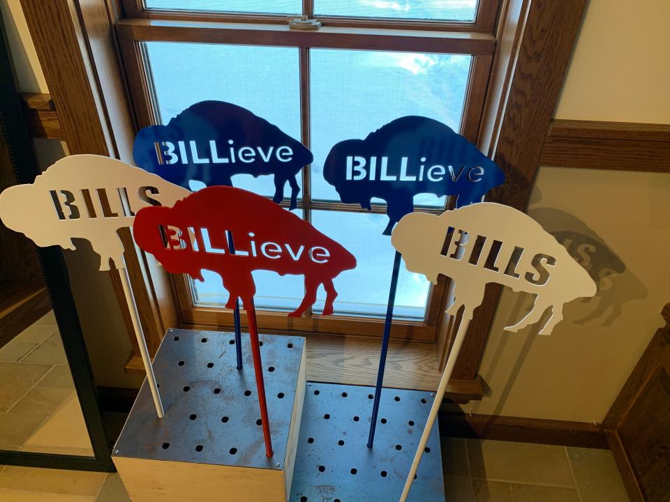 Even the Theodore Roosevelt Inaugural National History Site in Buffalo is on the Bills bandwagon, selling BILLieve lawn signs.
