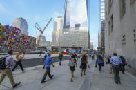 <p>Construction continues on Vesey Street with One World Trade Center in the background, on Sept. 5, 2018. (Photo: Gordon Donovan/Yahoo News) </p>