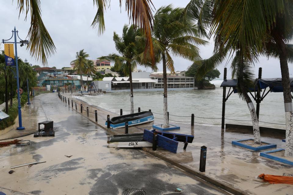 Debris is washed ashore along the seaside of the St. Lawrence Gap neighborhood after Hurricane Beryl passed in Oistens, Barbados Monday.