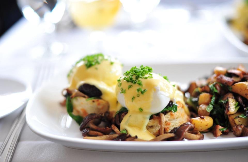 This crab benedict can be found at Blue Moon in Rehoboth Beach.