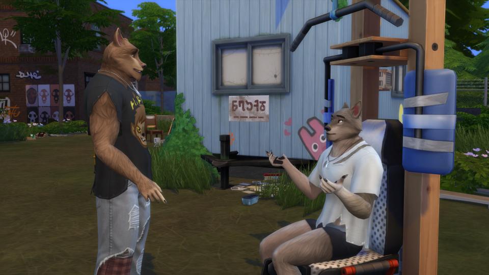 The Sims 4 cheats - two werewolves have a chat