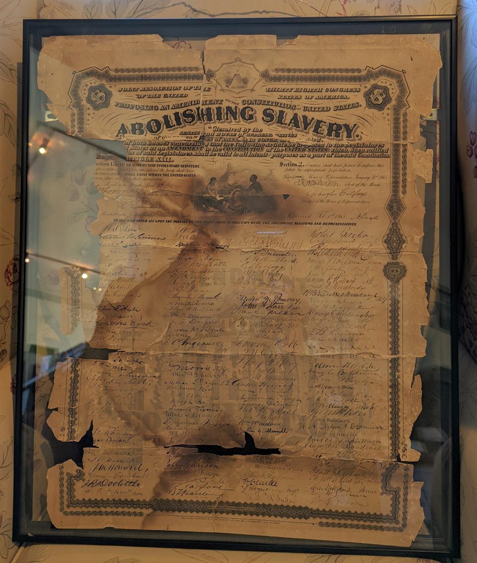 This rare copy of the 13th Amendment that abolished slavery is now on display at Ker Place in Onancock. It was recently acquired by the Eastern Shore of Virginia Historical Society.