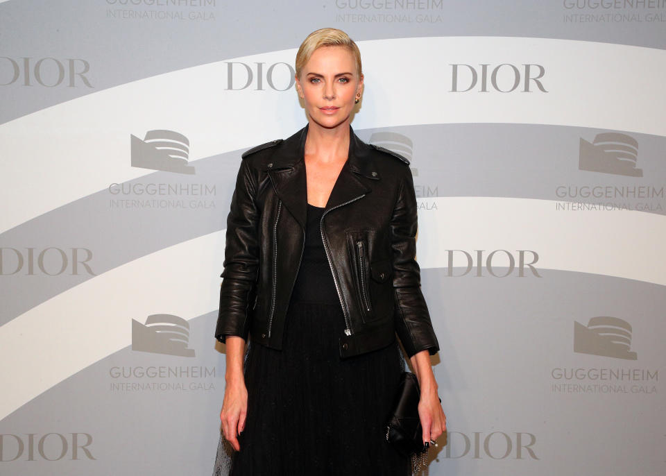 Charlize Theron attends the 2019 Guggenheim International Gala on November 14, 2019 in New York City. (Photo by Astrid Stawiarz/Getty Images for Dior)