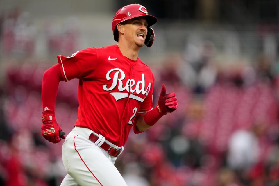 Kevin Newman  rounds the bases after hitting a two-run home run in the first inning of Saturday's 6-2 victory over the Pirates. Newman totaled two home runs last year and five in his last full season.