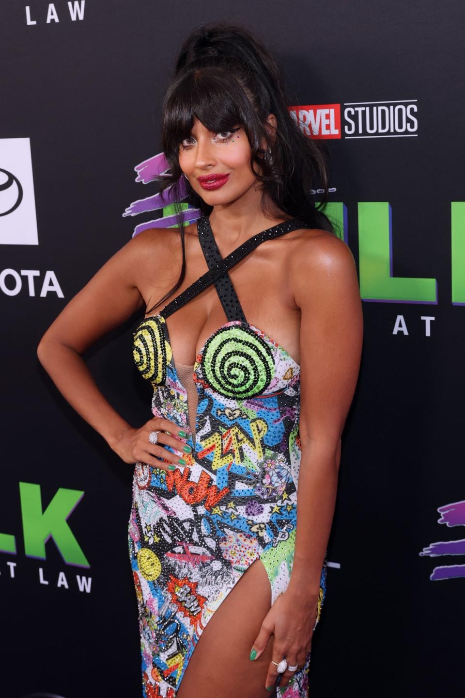 Jameela Jamil revealed an unfortunate injury she got while filming She-Hulk: Attorney At Law (Getty Images for Disney)