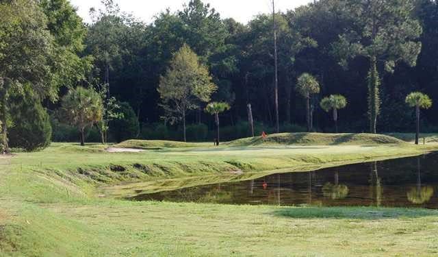 The Folkston Golf Club features a number of dogleg holes that wrap around water hazards and majestic South Georgia woods.