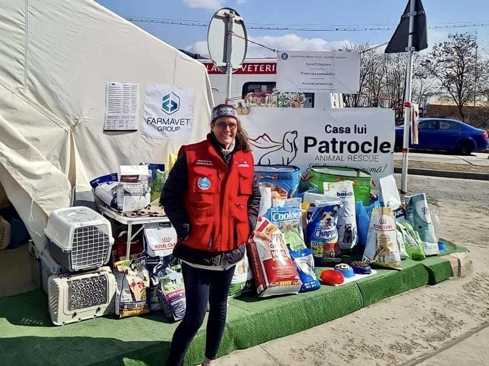 Vanessa MacKinnon volunteered on March 25 for Casa lui Patrocle, an animal rescue organization in Siret, a small Romanian town that borders Ukraine. (Submitted by Vanessa MacKinnon - image credit)