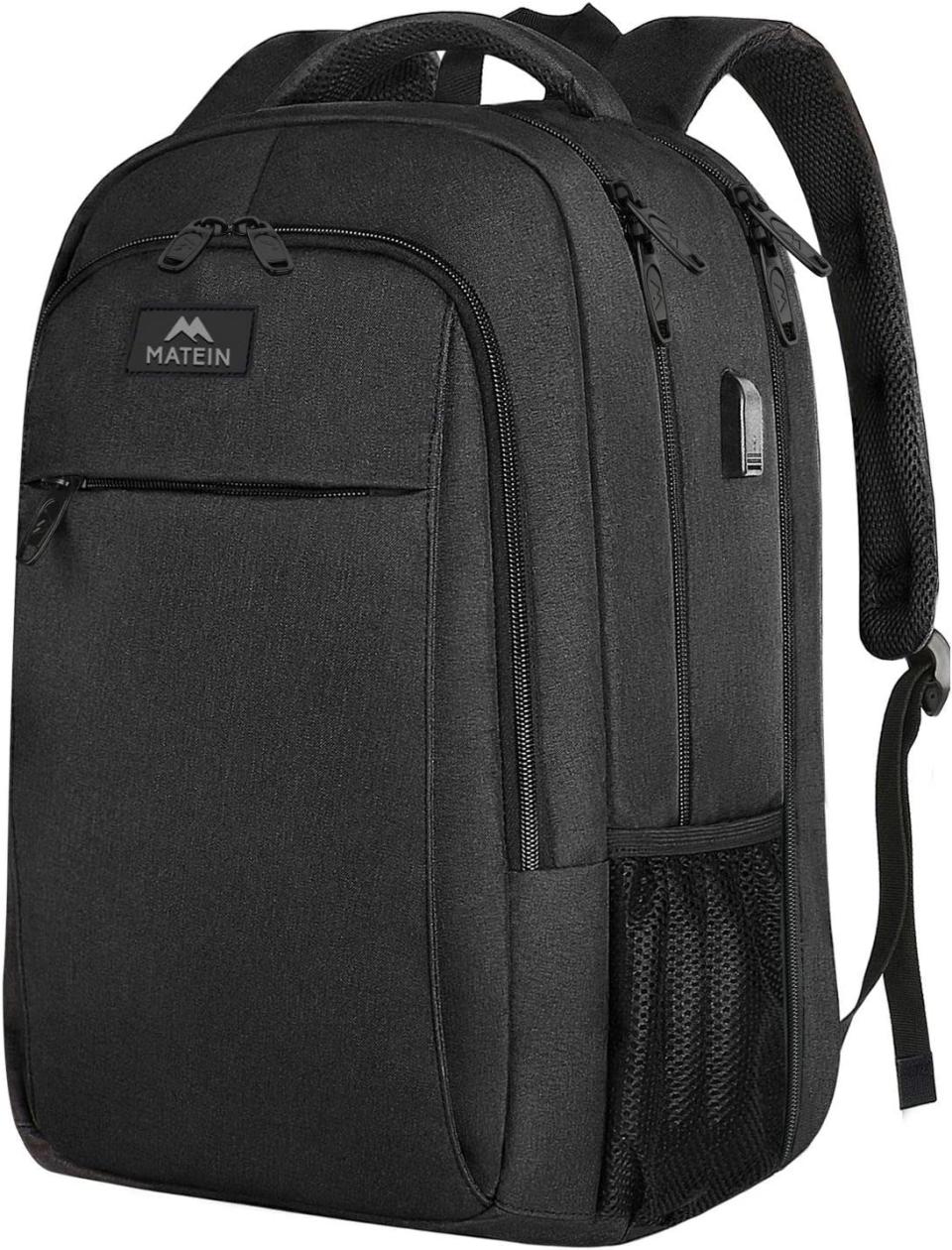 black travel backpack