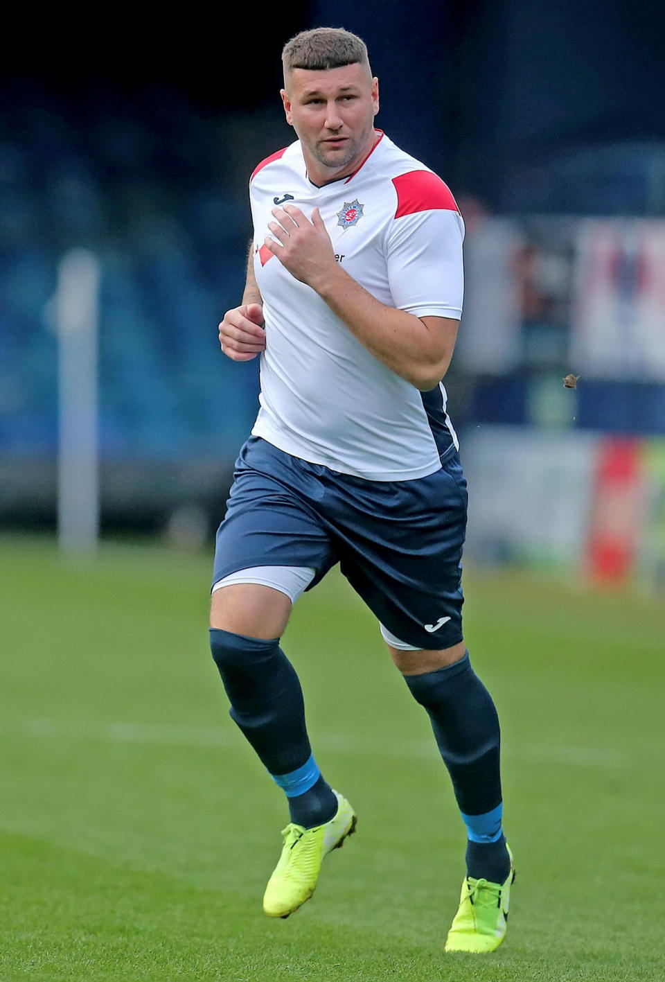 Tommy Wright in action for the GB national police football team. (SWNS)