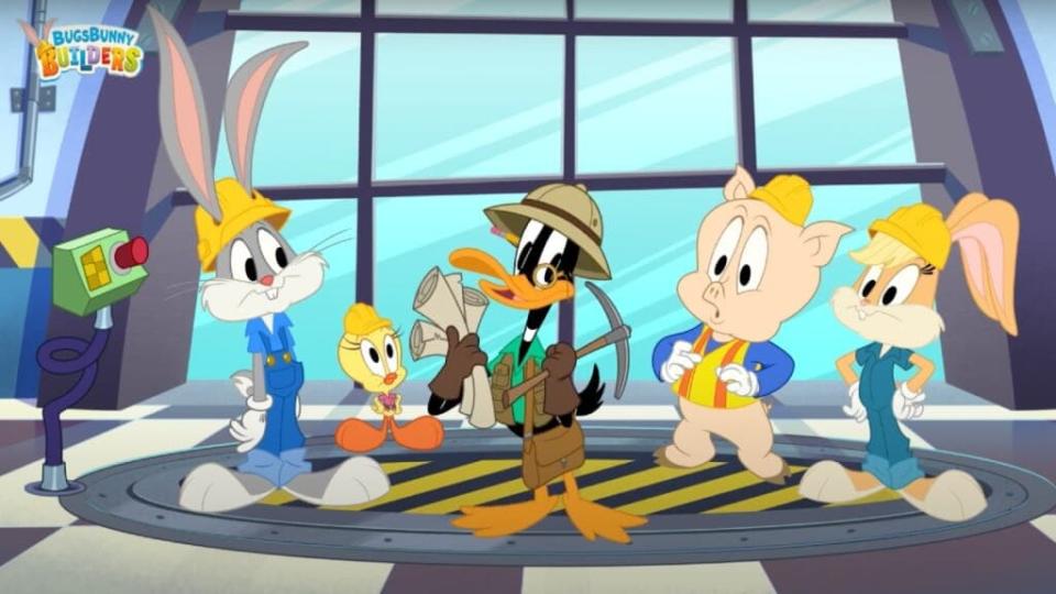 On “Bugs Bunny Builders,” Bugs, Tweety, Daffy, Porky and Lola use their wacky vehicles to take on the looniest builds ever. (Cartoonito/Warner Bros.)