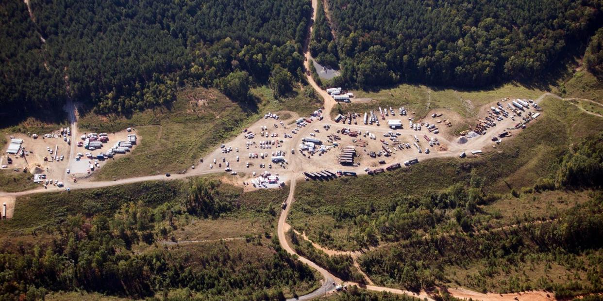 A 2016 file photo shows an overhead view of Colonial Pipeline in Helena, Alaska.