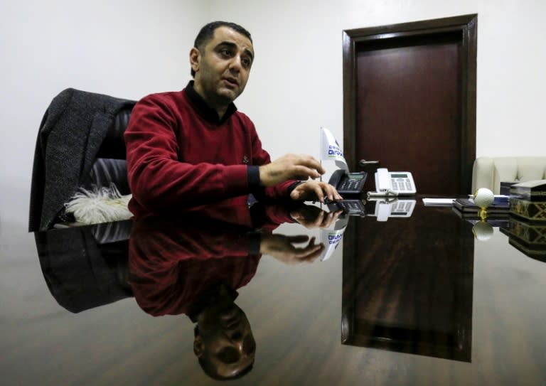 Khaled Mahmud, co-manager of the Syrian Kurdish region of Rojava's financial affairs, pictured in Qamishli on May 2, 2018