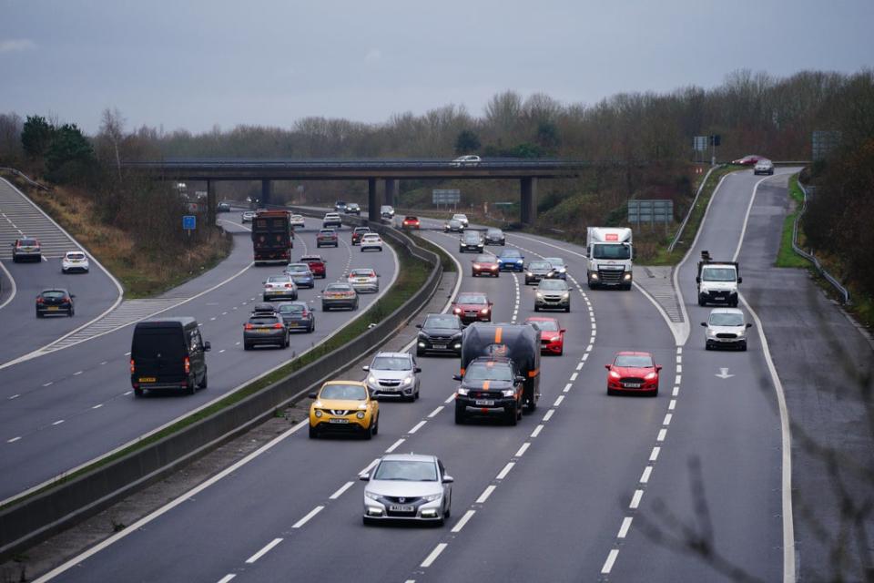 On Monday, car traffic was at 86% of pre-pandemic levels (PA) (PA Wire)