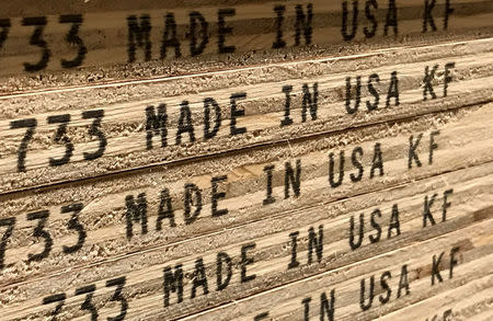 U.S. made plywood is shown for sale in Los Angeles, California, U.S., April 26, 2017. REUTERS/Mike Blake