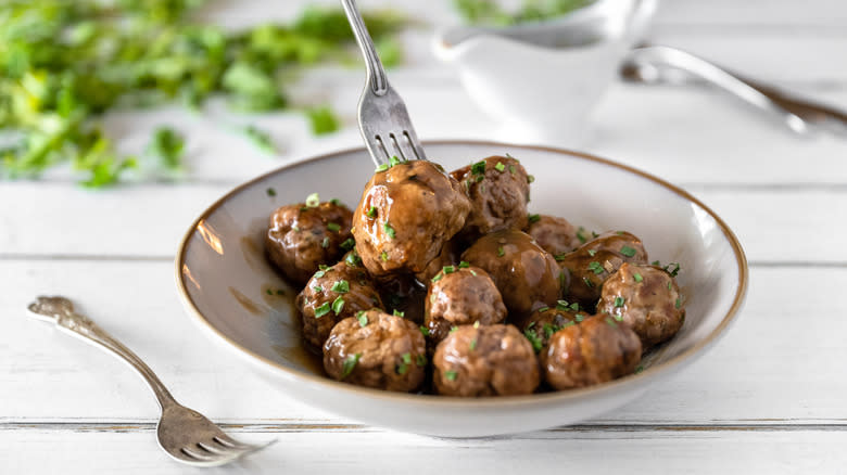 Meatballs on plate