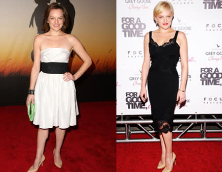 Elizabeth Moss has mirrored her Mad Men character's style evolution- she's revamped her conservative and safe looks on the red carpet to something daring and glamorous! We also love her new hair- super sleek and sophisticated.