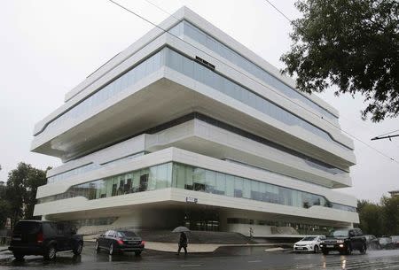 A general view shows Dominion Tower, an office block designed by architect Zaha Hadid, in south-east Moscow, Russia August 28, 2017. REUTERS/Andrey Volkov