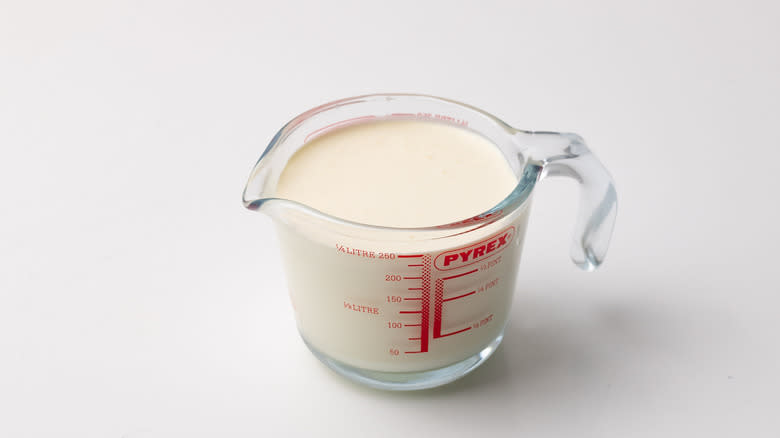 heavy cream in pyrex container
