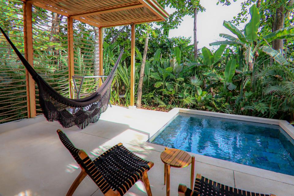 A plunge pool and hammock at Nantipa Villas