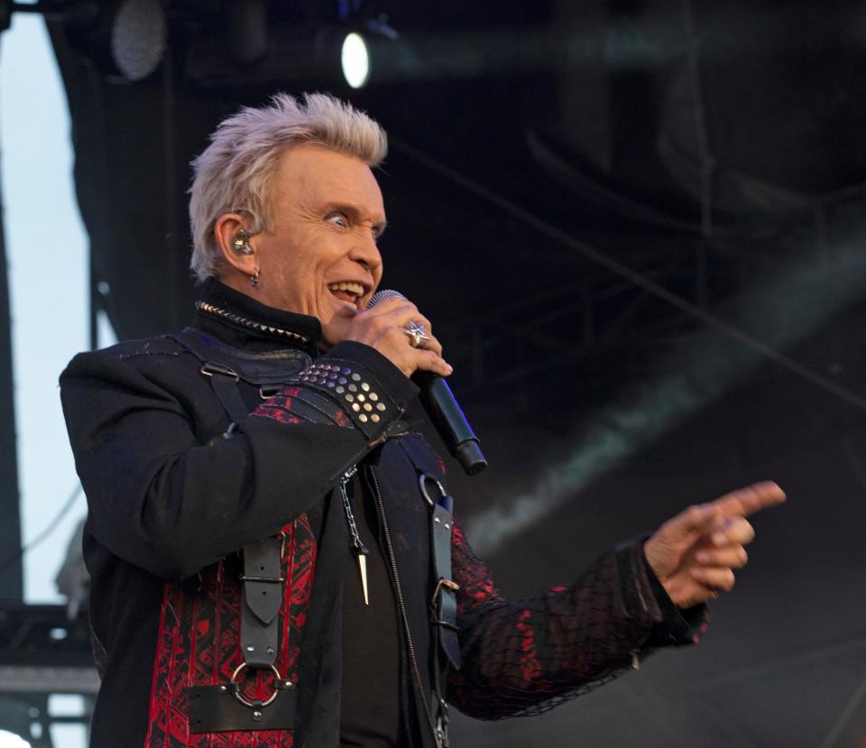 In this file photo from September 2021, Billy Idol performs on the Surf Stage at Sea.Hear.Now Festival on Sunday in Asbury Park, NJ.